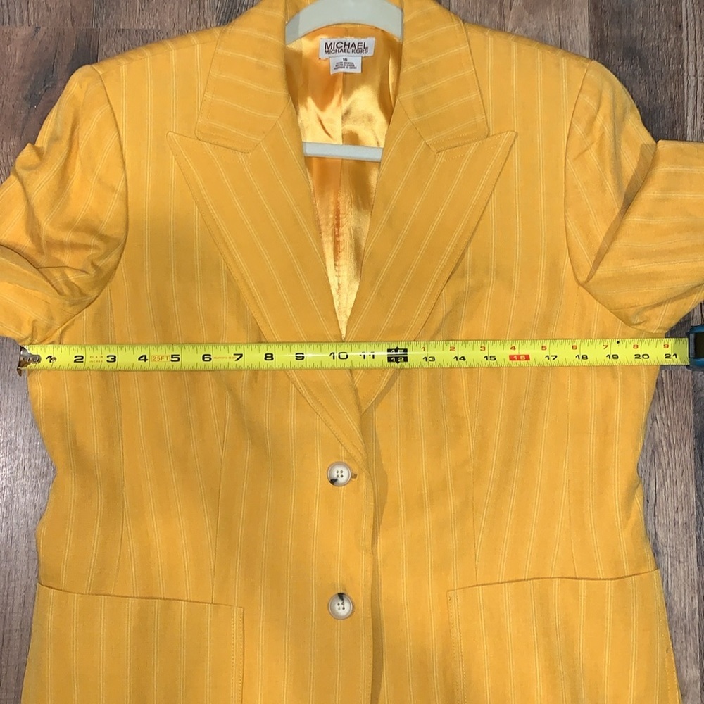 Michael Kors Vintage Spring 2006 Marigold Pinstripe Blazer NWT Size 16 - Picture 12 of 13